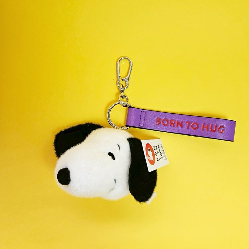 BON TON TOYS Snoopy史努比環保毛絨背包吊飾-奶油 8cm - 鑰匙圈/鑰匙包 - 聚酯纖維 白色