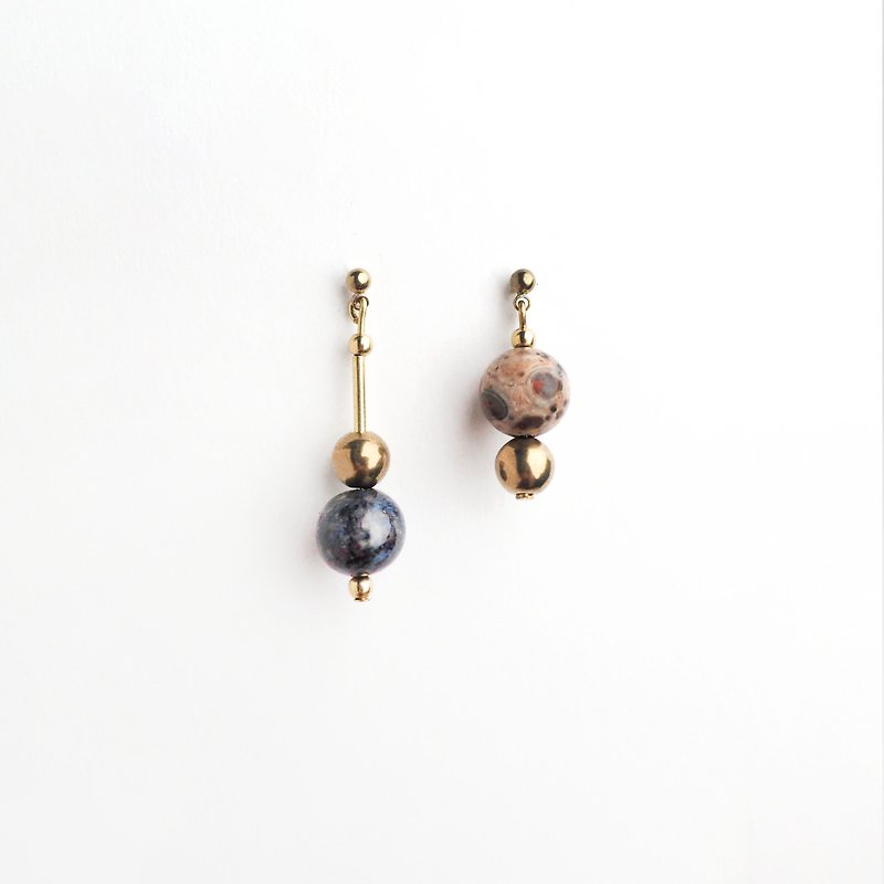 Unbalance ' Rain Drop Earrings (multi) - Earrings & Clip-ons - Gemstone Gold