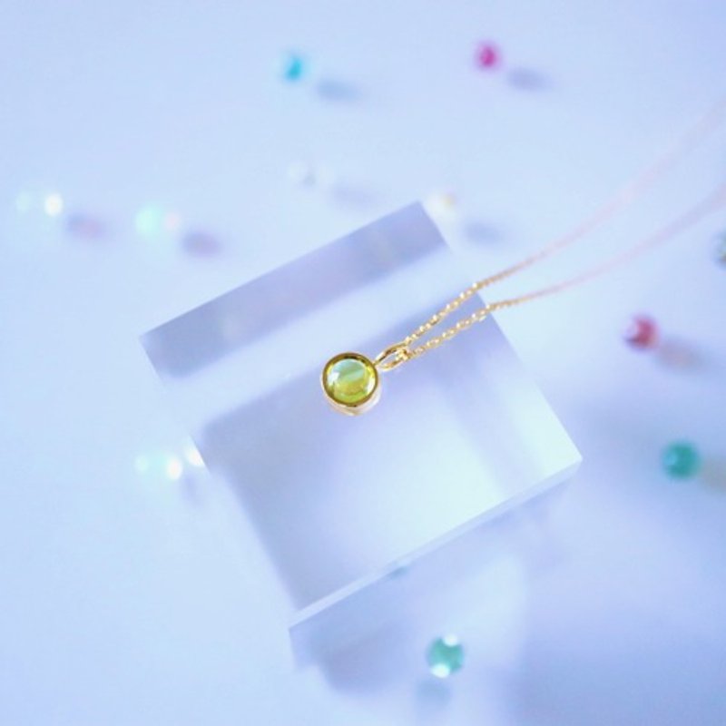 [Petite] 天然石が選べる！ゴールドカラーのシンプルネックレス - 項鍊 - 寶石 