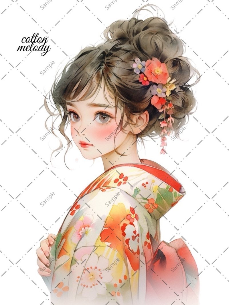 original sticker no.479 人物ステッカー オリジナルステッカー 人物ステッカー 女の子ステッカー オリジナル人物ステッカー - 貼紙 - 紙 