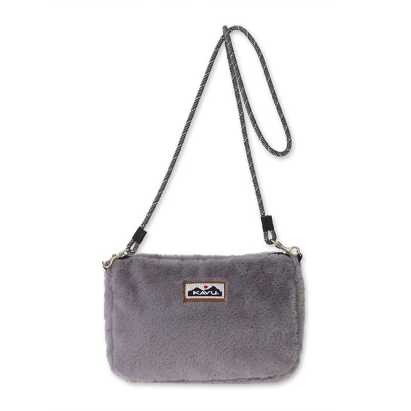【西雅圖 KAVU】So Fluffy Bag 休閒毛毛側背包 石材 #9156 - 手拿包 - 聚酯纖維 灰色