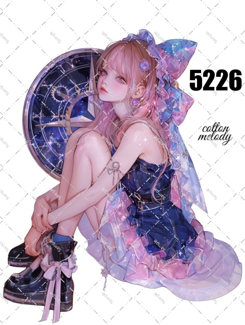 original sticker no.5226 人物ステッカー オリジナルステッカー オリジナル人物ステッカー 装飾ステッカー cotton melody - 貼紙 - 紙 
