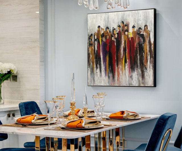 抽象画 アクリル画 人間のシルエット 抽象画 アクリル画 人間のシルエット