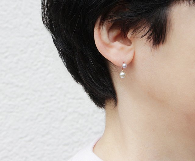ダブルパールピアス / Silver - ショップ RICCO ピアス