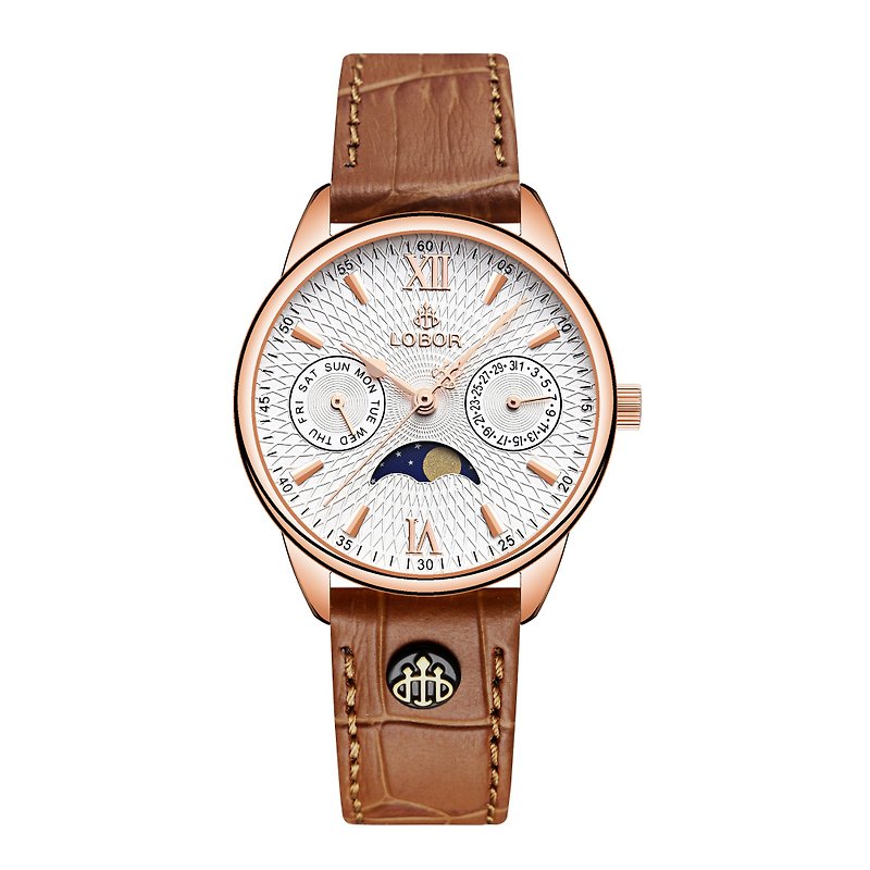 [8 colors optional] LOBOR Meridian series 33mm women's watch multifunctional quartz watch - นาฬิกาผู้หญิง - วัสดุกันนำ้ สีทอง