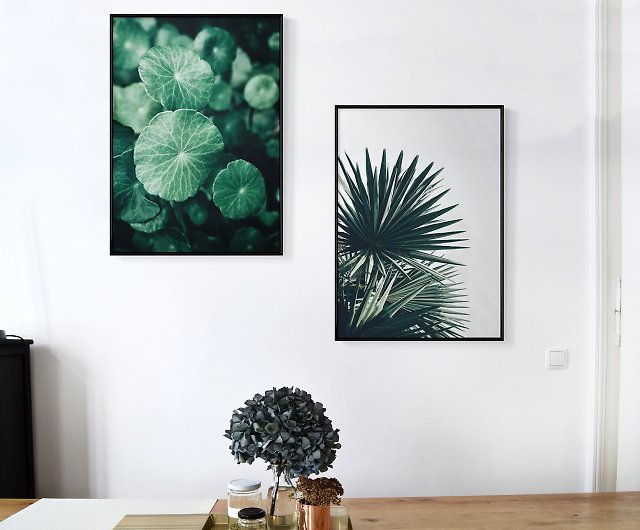 Circle Tropical Plants Green Wall Art Home Decor Botanical Boluo Gallery Posters I - Tropical Wall Decor Framed