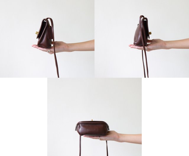 ヴィンテージコーチ ダークブラウン ミニクロスボディバッグ