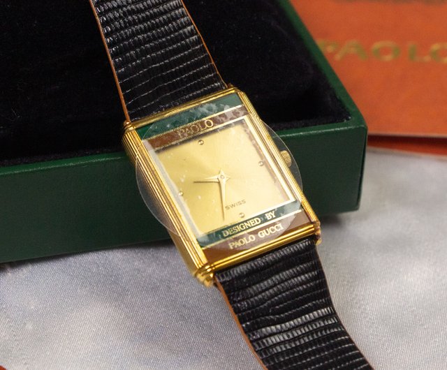 Italian Paolo Gucci Brand Antique Classic Red Green Striped Gold