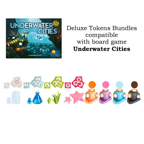 Deluxe Resource Tokens compatible with Underwater Cities board