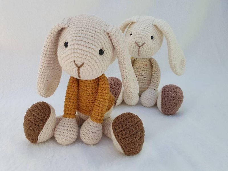 Crochet bunny, Amigurumi bunny, Stuffed rabbit - Kids' Toys - Cotton & Hemp Multicolor