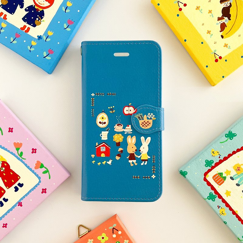 人造皮革 手機殼/手機套 藍色 - Favorite Life Notebook Type iPhone Case