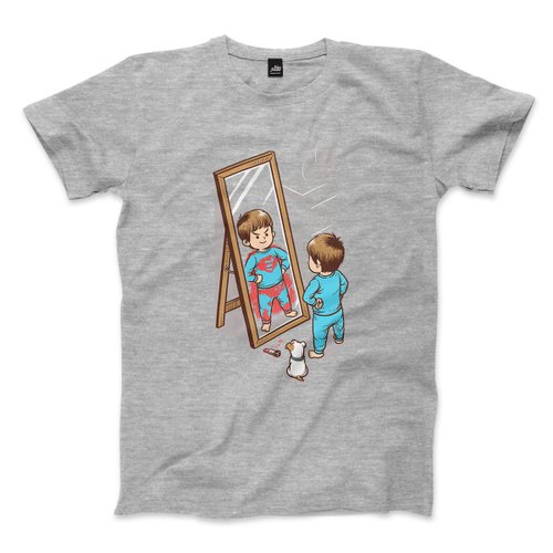 Imagination is my super powers - deep Linen ash - neutral T-shirt