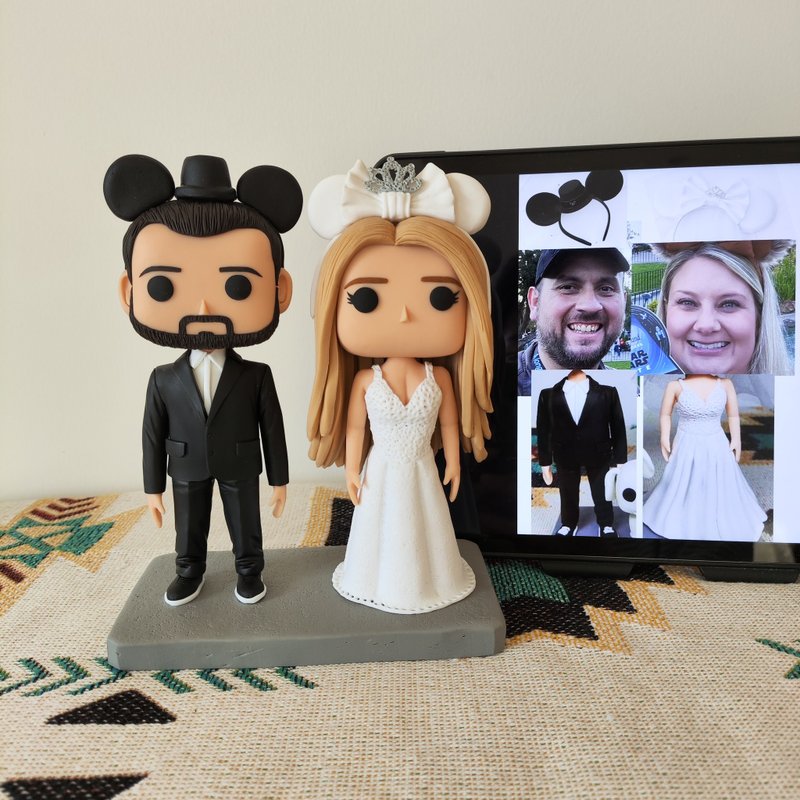 客製化3D人像公仔 訂製手工Funko Pop情侶父母夫妻結婚週年禮物 - 公仔/玩偶 - 黏土 多色
