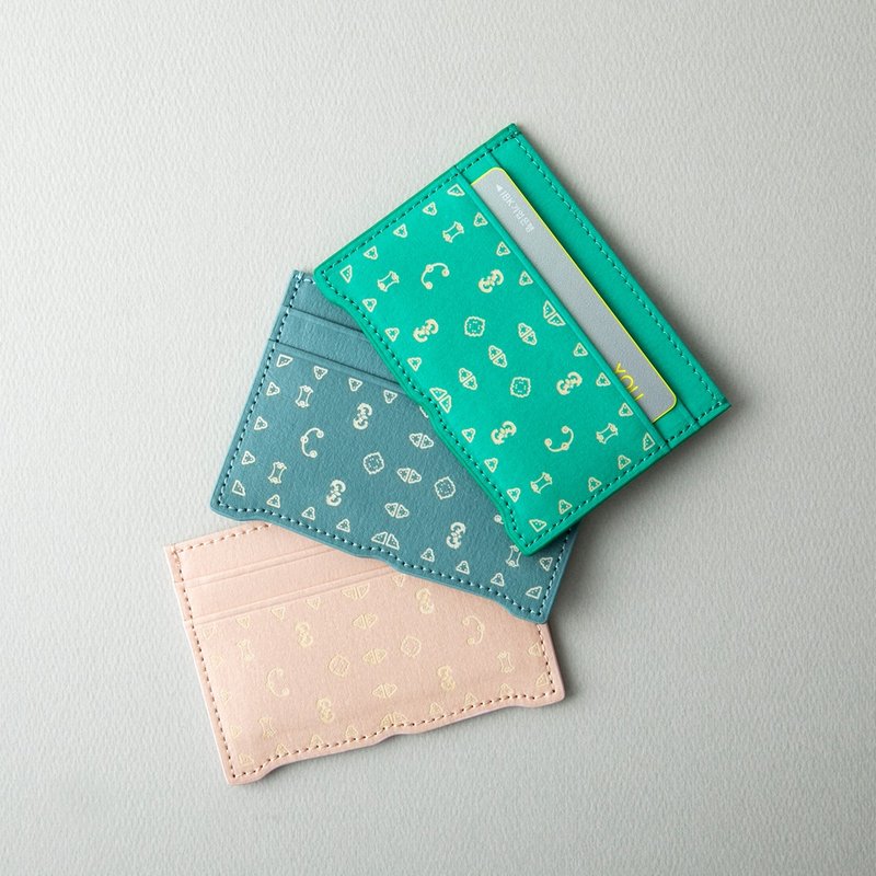 Vegan eco Korean traditional paper leather N card wallet - 錢包/皮夾/長短夾 - 其他材質 粉紅色