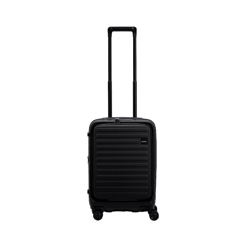 【升級版】【LOJEL】CUBO 21吋前開擴充 防盜 登機箱 酷黑 - 行李箱 / 旅行喼 - 塑膠 黑色
