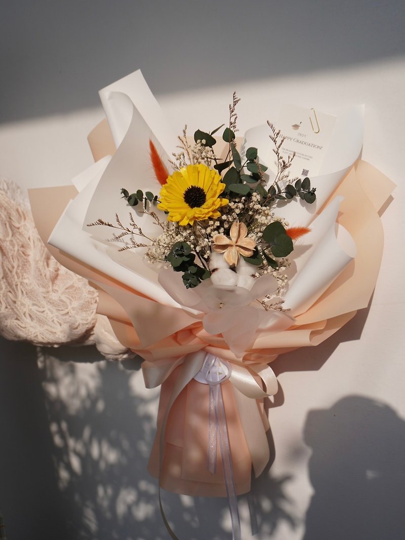 【畢業花束】向日葵 x 索拉花 乾燥花束 畢業禮物 大花束 - 乾燥花/永生花 - 植物．花 