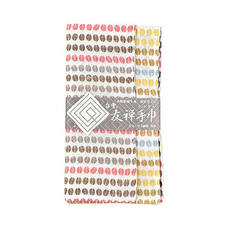 京友禪染雙面巾 / COFFEE BEANS 深煎/淺煎 - 餐桌布/桌巾/餐墊 - 棉．麻 白色