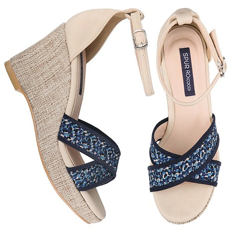 【Summer must buy】SPUR Color meld Platform wedge FS8100 BLUE - Sandals - Other Materials 