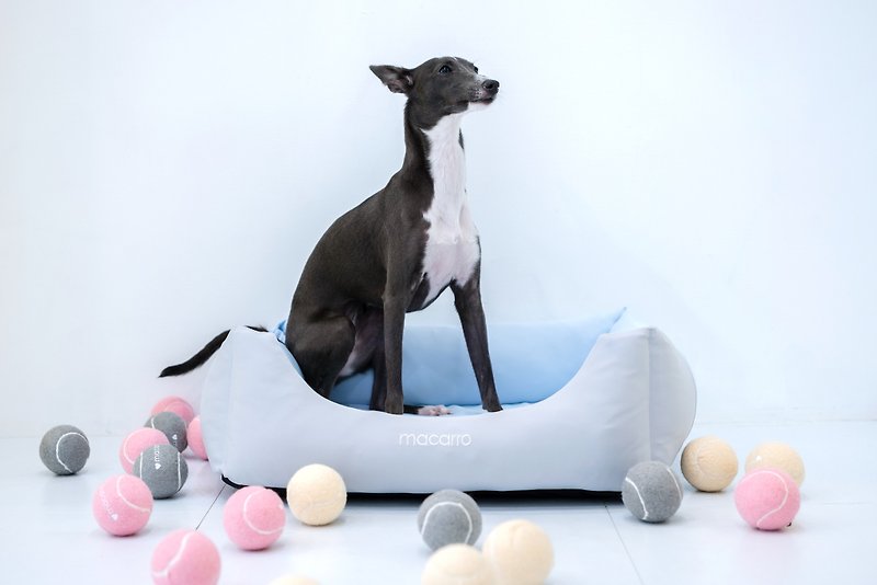 macarro寵物乳膠床 超涼感布料 藍灰色 - 寵物床墊/床褥 - 乳膠 多色