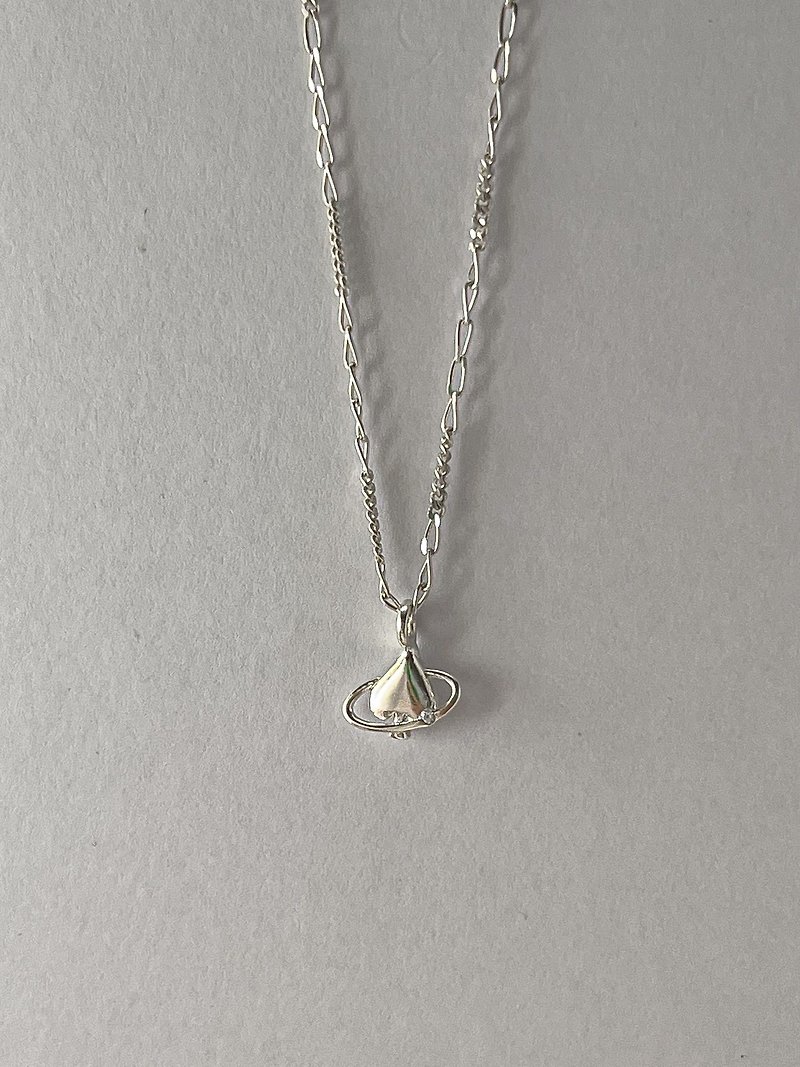 Spade Planet Necklace - Necklaces - Sterling Silver Silver