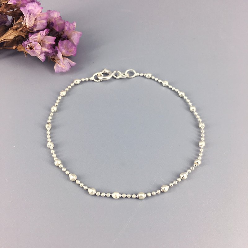 [Out of print special offer] 925 sterling silver bracelet (fine style)-dream beads & water wave spiral & temperament flat chain - Bracelets - Sterling Silver Silver