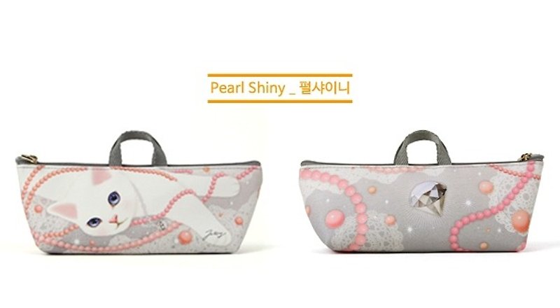 Jetoy, sweet cat bag type Pencil _Pearl shiny ~ J1609510 - Pencil Cases - Other Materials Gray