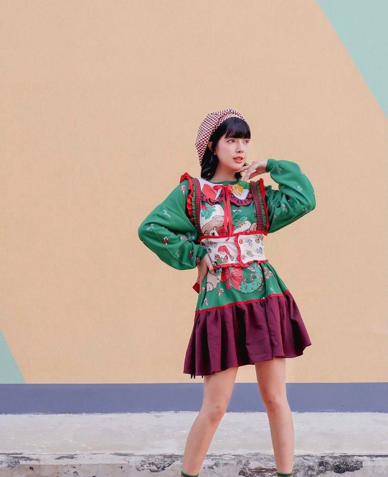 christmassy bavaria sweater dress (Plus size/Free size) - 女毛衣/針織衫 - 其他材質 綠色