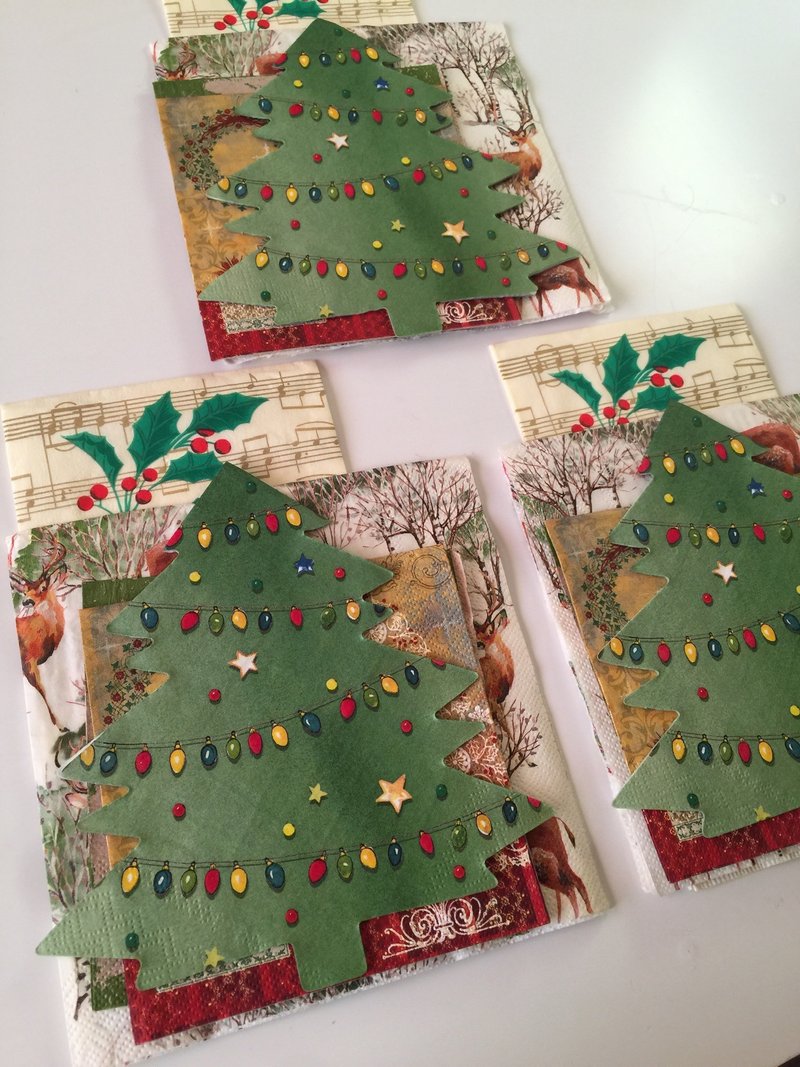 Christmas napkin set-1 - ชิ้นส่วน/วัสดุอุปกรณ์ - กระดาษ 