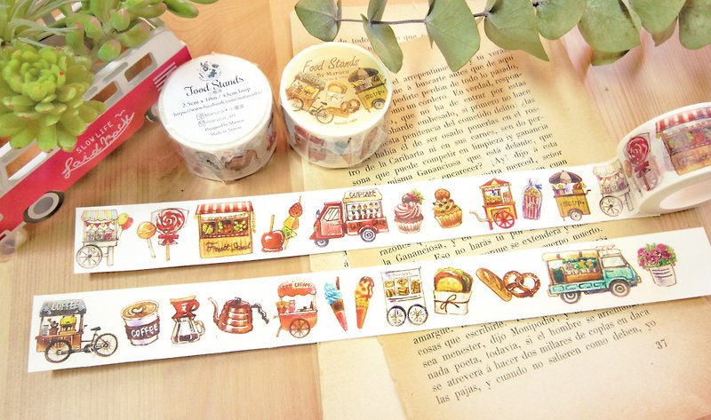 Small dining car 2.5cm paper tape - Washi Tape - Paper Multicolor