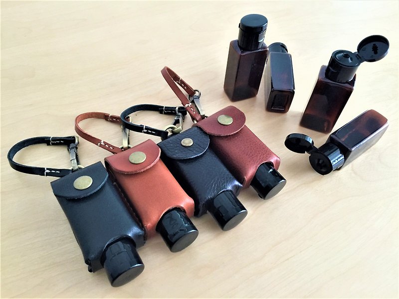 Portable alcohol bottle //Hand Sanitizer Holder // Best gift ideas in 2021 - Travel Kits & Cases - Genuine Leather 
