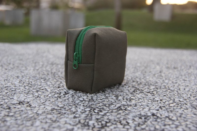 Small square double-sided universal bag can hold 3C products - Other - Cotton & Hemp 