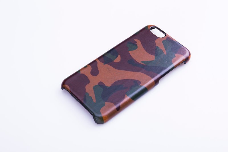 AOORTI :: Apple iPhone 6/6s 4.7-inch Handmade Leather Phone Case-Coffee Camouflage - เคส/ซองมือถือ - กระดาษ สีนำ้ตาล