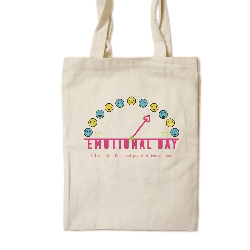 Emotional day - painted canvas bag - Messenger Bags & Sling Bags - Cotton & Hemp White