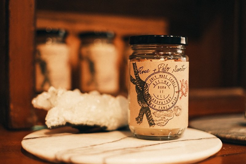Rose & Palo Santo BEE-WAX Candle - Candles & Candle Holders - Wax 