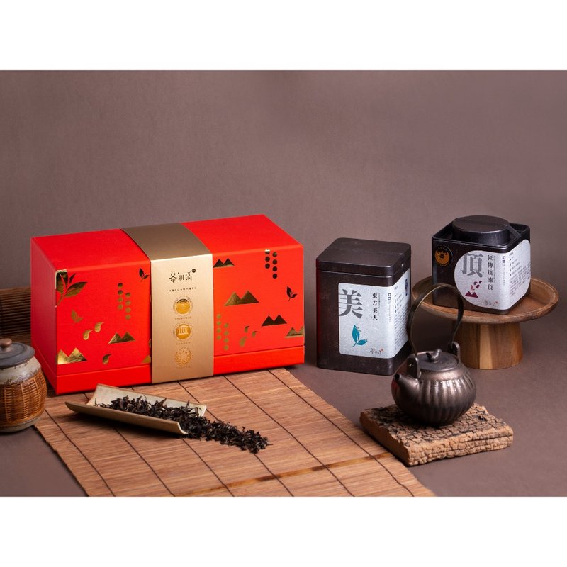 【禮盒團購/免運】慕耕活金帛珠玉金獎茶葉禮盒 三盒入 - 茶葉/茶包/水果茶 - 新鮮食材 紅色