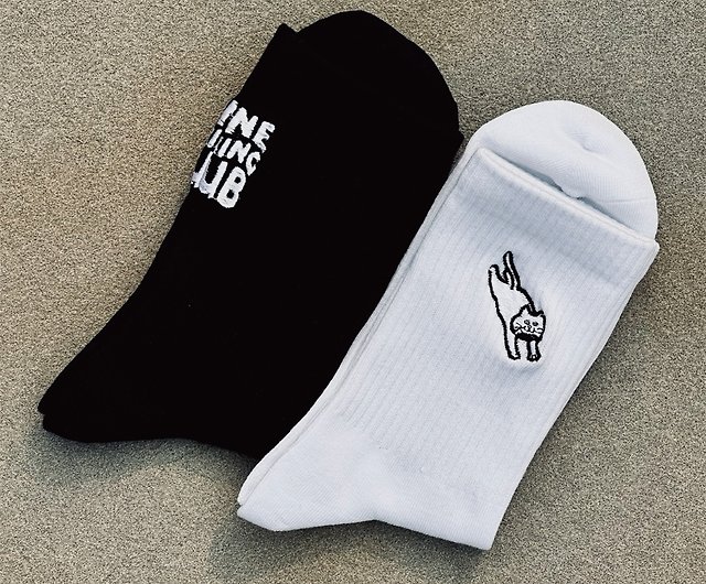 Gone Fishing Club embroidered mid-calf socks black men and women