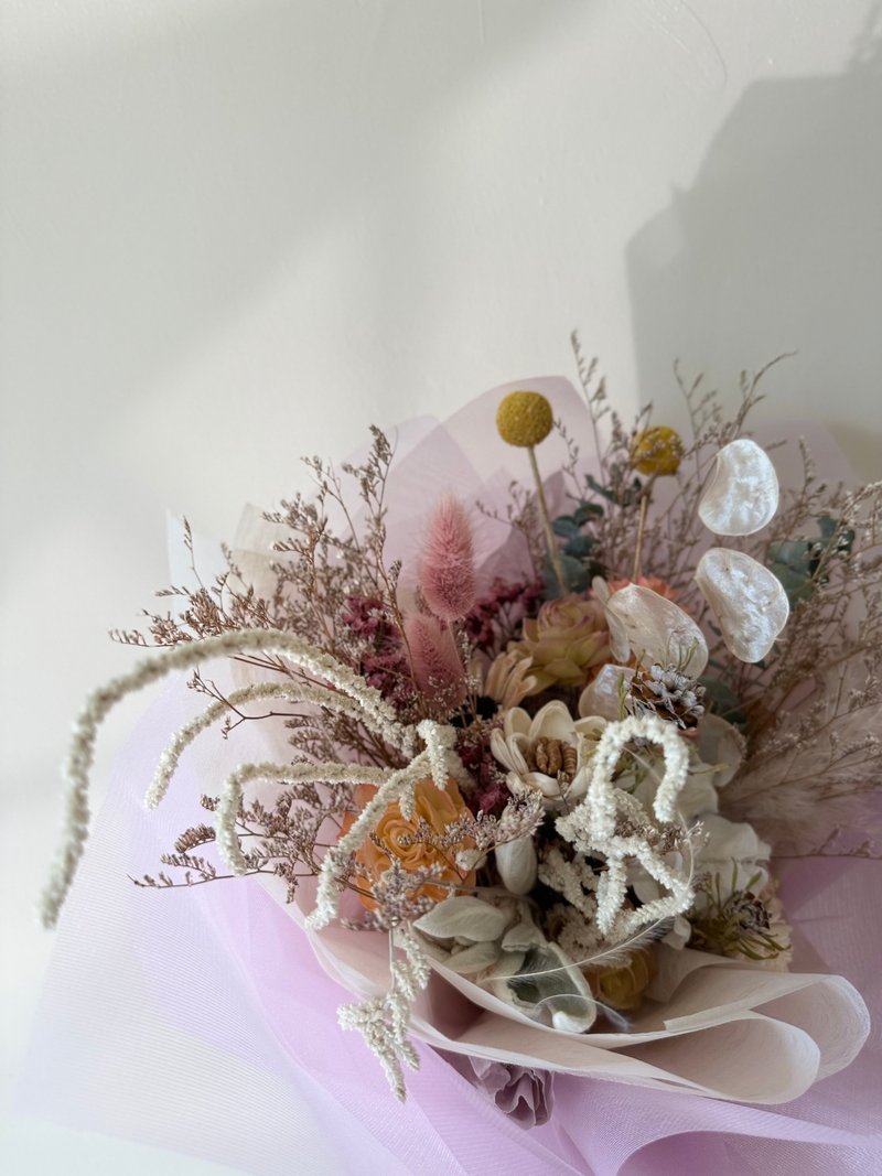 粉色系永生花、乾燥花、客製花禮、情人節花束、母親節花束、生日 - 乾燥花/永生花 - 植物．花 粉紅色
