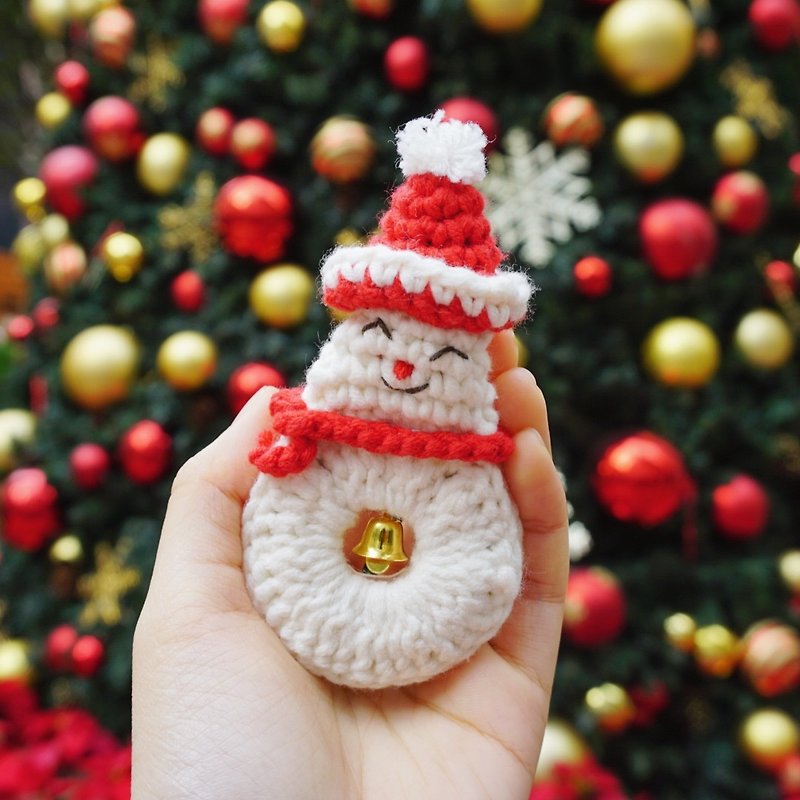 （クリスマスプレゼント交換）・独立オリジナルのクリスマスプレゼント交換クリスマスブローチ手作りかぎ針編み - ブローチ - 刺しゅう糸 レッド