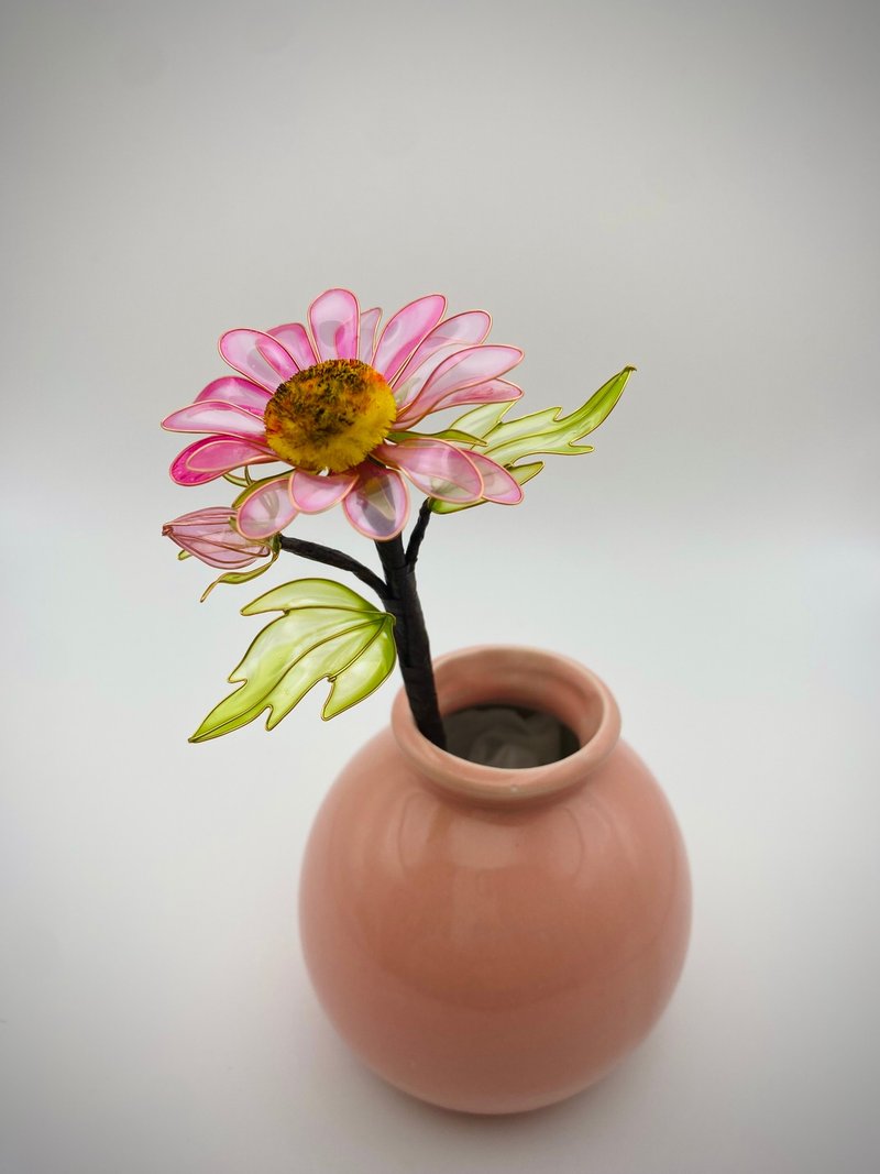 Jocelyn 水晶花-瑪格麗特-桃紅/造花液/樹脂花/滴膠/花束禮物 - 花藝/盆栽/植栽 - 樹脂 