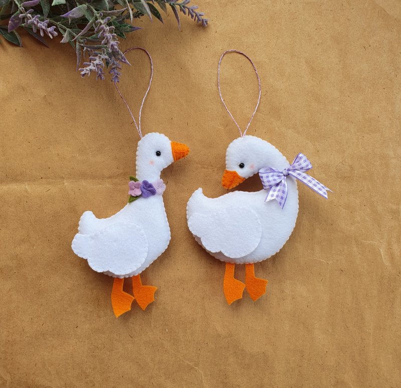 Goose easter ornaments, goose ornament, farm animal, family ornament, barnyard - 公仔/玩偶 - 環保材質 