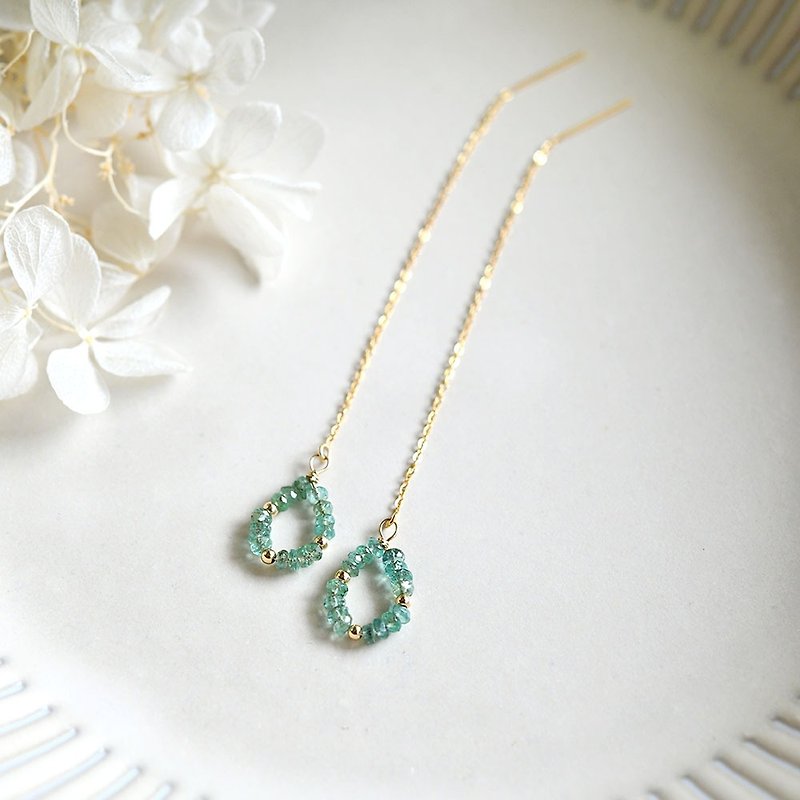 Emerald Drop, a Stone that symbolizes good luck, happiness, and wisdom, American earrings, Clip-On birthstone - Earrings & Clip-ons - Gemstone Green