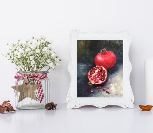 油絵　果物と食器 d245e0214dc4086108f635f37078e6