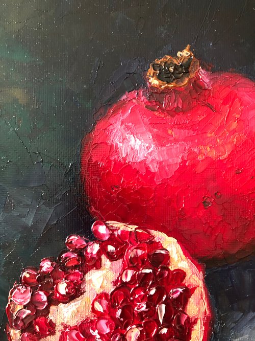 油絵　果物と食器 d245e0214dc4086108f635f37078e6