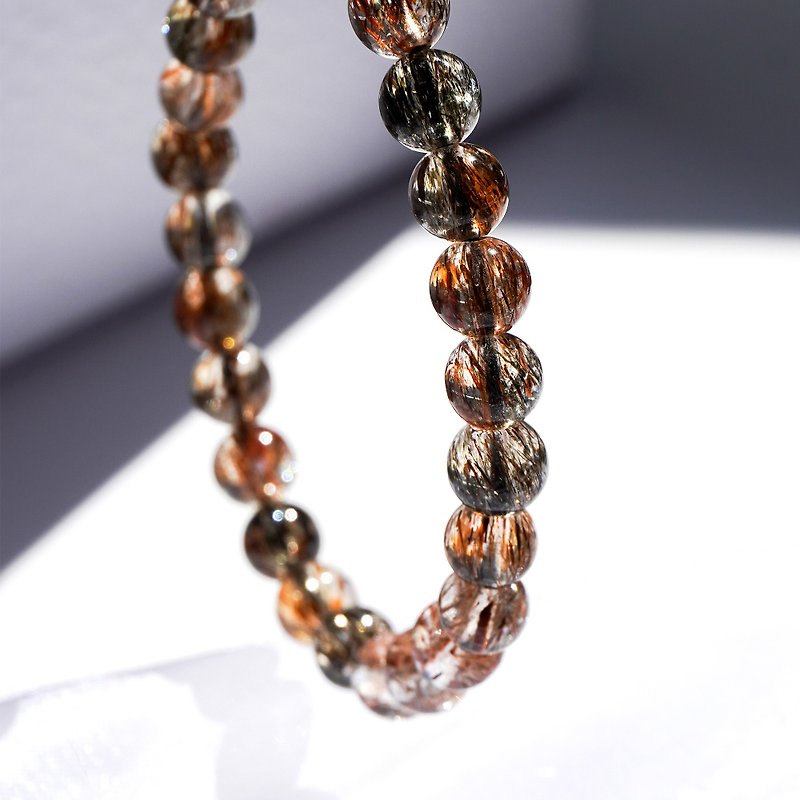 Black gold super seven warding off evil spirits chakra crystal bracelet - Bracelets - Crystal Orange