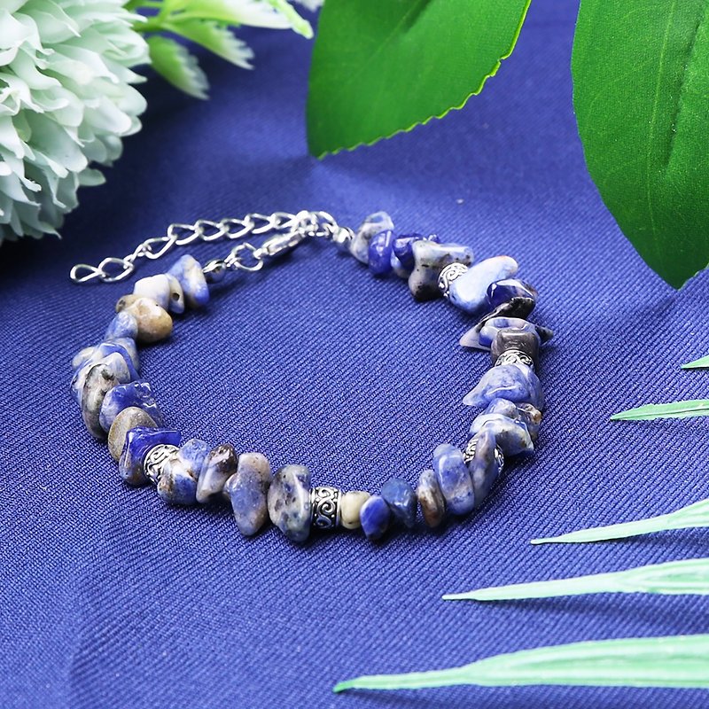 Natural lapis lazuli Stone bracelet/amethyst/colorful stone powder crystal citrine white crystal green Dongling Hongshan Lake - สร้อยคอ - คริสตัล 