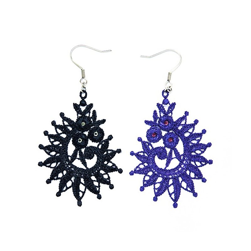 Mosaic Whispering Embroidered Earrings - Earrings & Clip-ons - Thread Purple