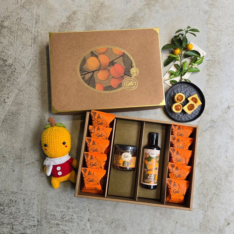 New Year Ju Feng gift box LA9 (10 pieces of cake + coffee bag/kumquat jam + optional combination) - with carrying bag - Cake & Desserts - Fresh Ingredients 