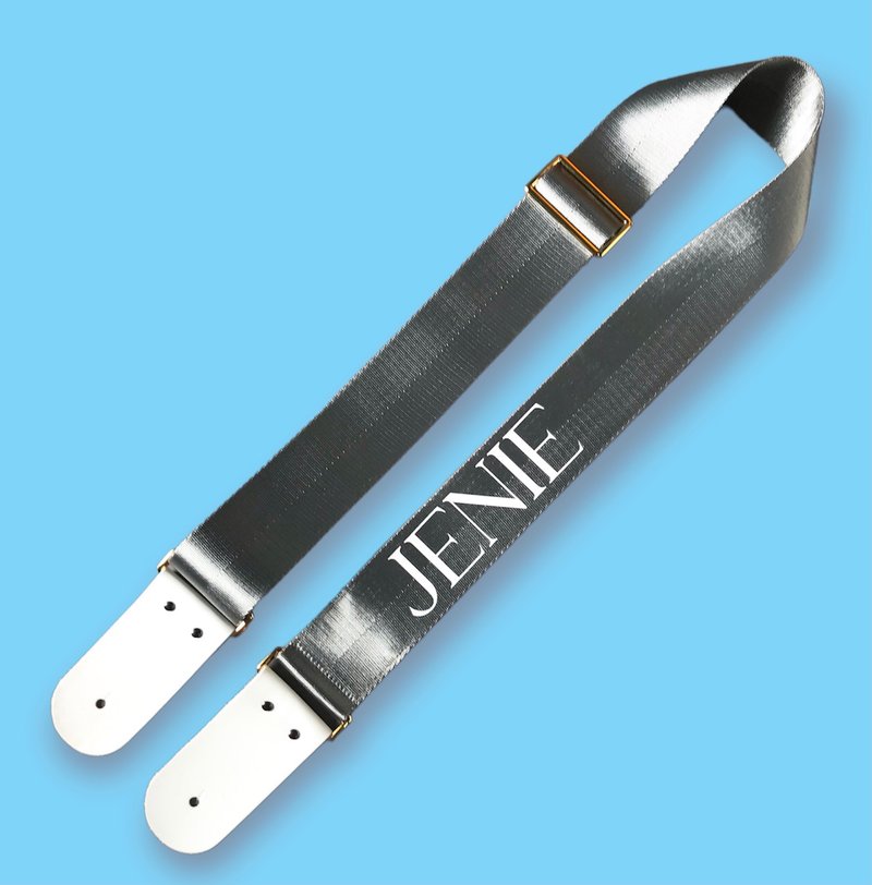 Personalized Custom Navy Guitar Strap - 吉他配件 - 尼龍 銀色