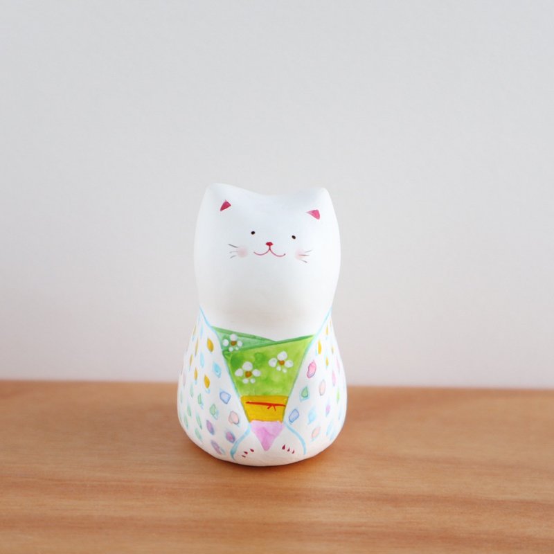着物　猫の置物　かのこ柄 - 擺飾/家飾品 - 紙 多色