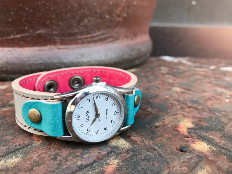 STITCH Casual pop stitch run watch that suits the sea breeze Unisex SRW-HRT-BA - นาฬิกาผู้หญิง - หนังแท้ สีเทา